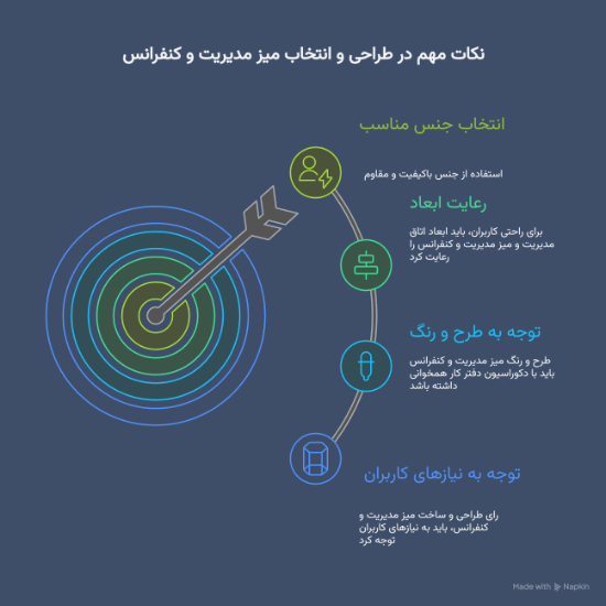 نکات مهم در طراحی و انتخاب میز مدیریت و کنفرانس
